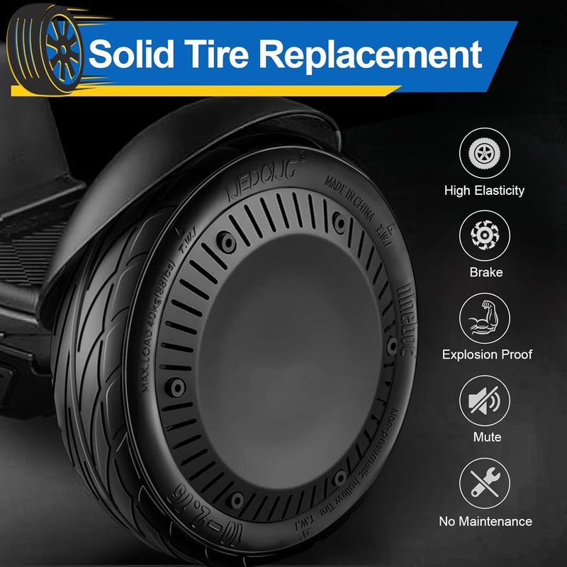TSKER 2PCS 10-2.75 Quick Release Drift Tires for Ninebot Gokart Pro/Pro 2, Original Solid Tires for Segway Ninebot S Max, Rear Tire for Ninebot Gokart (with Ninebot S Max) and Ninebot Gokart Lamborghini - Image 2